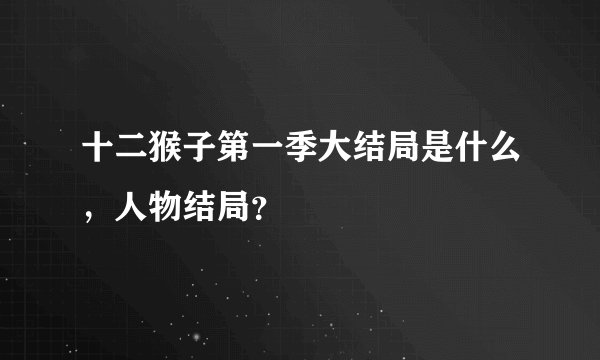 十二猴子第一季大结局是什么，人物结局？