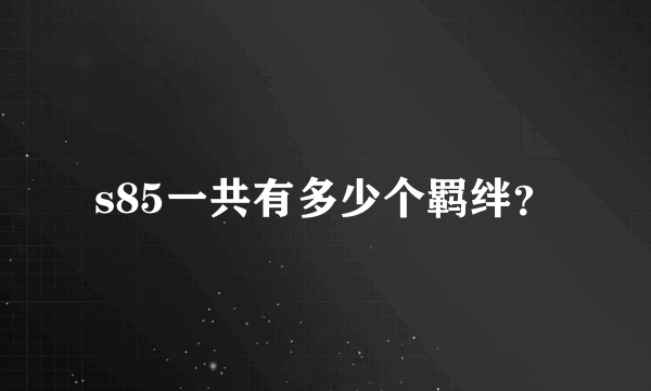 s85一共有多少个羁绊？