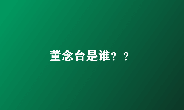 董念台是谁？？