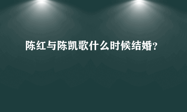 陈红与陈凯歌什么时候结婚？