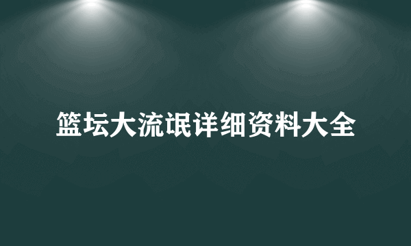 篮坛大流氓详细资料大全