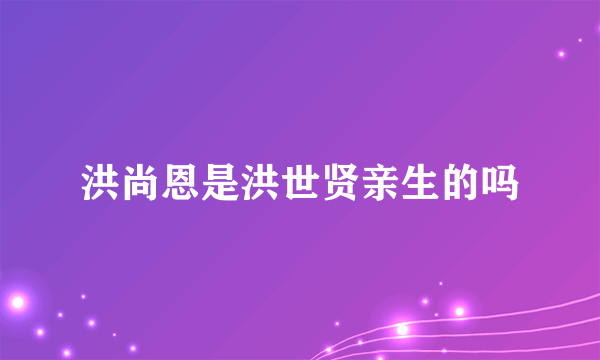 洪尚恩是洪世贤亲生的吗