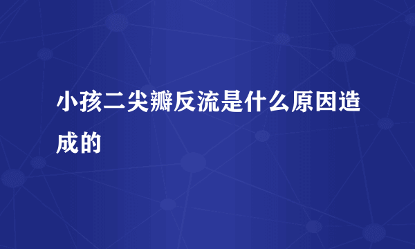 小孩二尖瓣反流是什么原因造成的