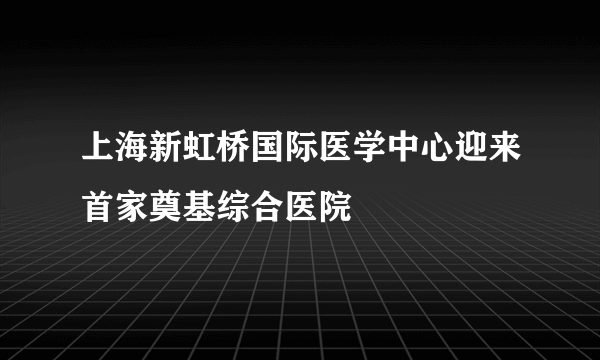 上海新虹桥国际医学中心迎来首家奠基综合医院