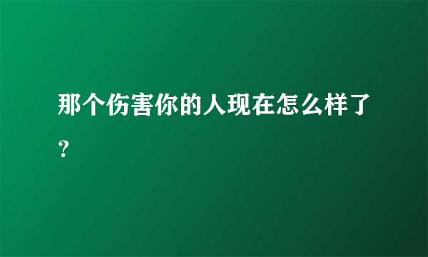 那个伤害你的人现在怎么样了？