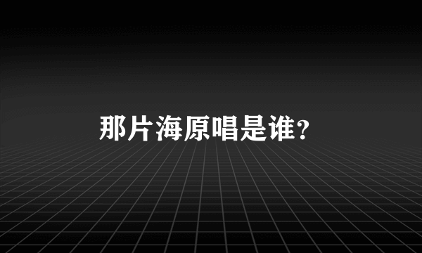 那片海原唱是谁？