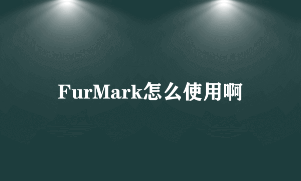 FurMark怎么使用啊