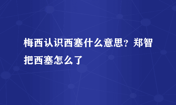 梅西认识西塞什么意思？郑智把西塞怎么了