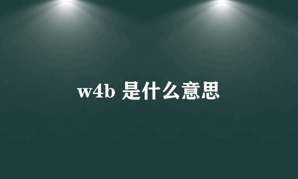 w4b 是什么意思