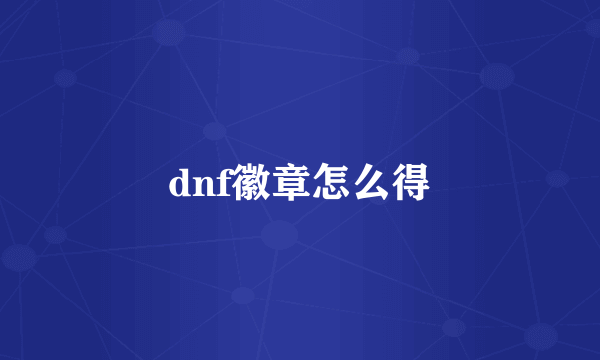 dnf徽章怎么得