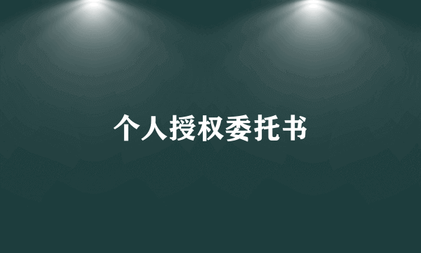 个人授权委托书