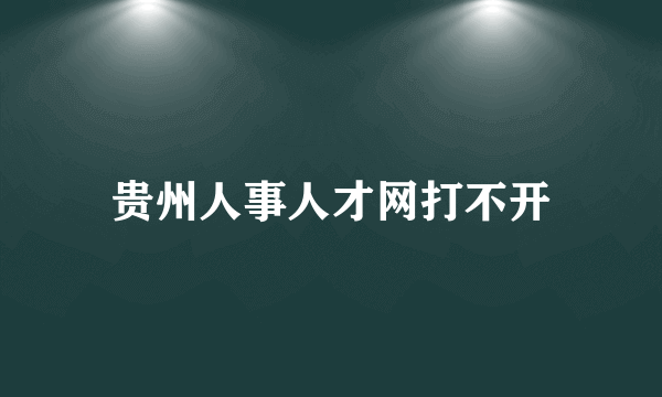 贵州人事人才网打不开