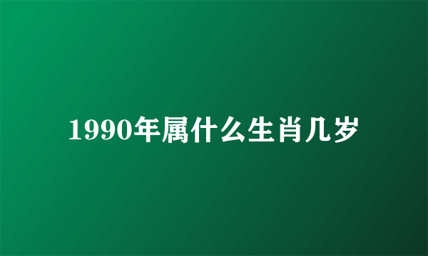 1990年属什么生肖几岁