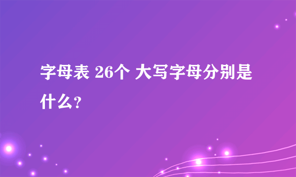 字母表 26个 大写字母分别是什么？