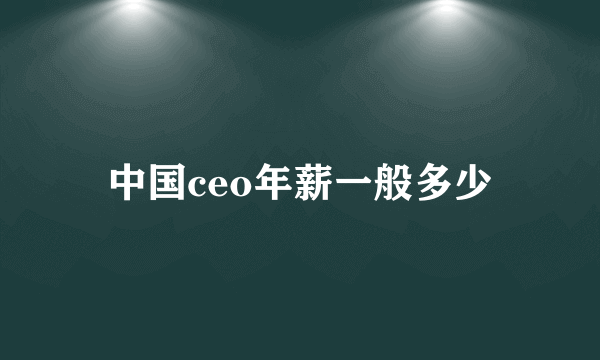 中国ceo年薪一般多少