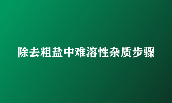 除去粗盐中难溶性杂质步骤