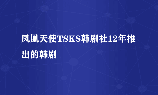 凤凰天使TSKS韩剧社12年推出的韩剧