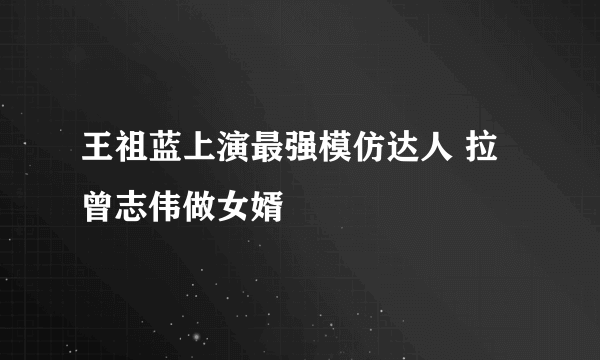 王祖蓝上演最强模仿达人 拉曾志伟做女婿