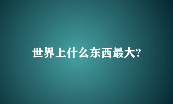 世界上什么东西最大?