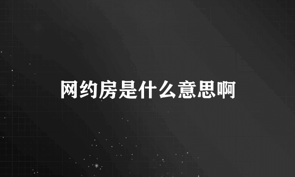 网约房是什么意思啊