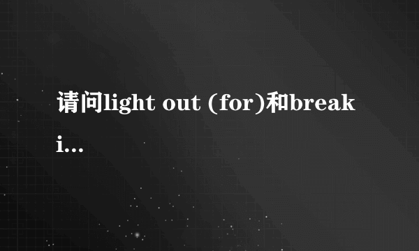 请问light out (for)和break into a gallop各是什么意思？