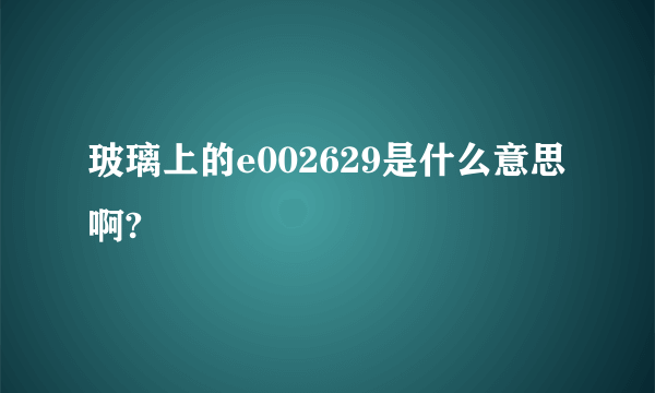 玻璃上的e002629是什么意思啊?