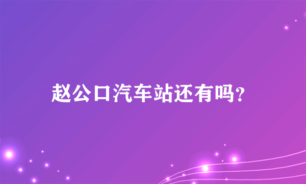 赵公口汽车站还有吗？