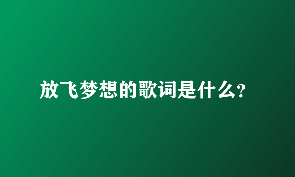 放飞梦想的歌词是什么？