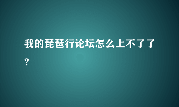 我的琵琶行论坛怎么上不了了？