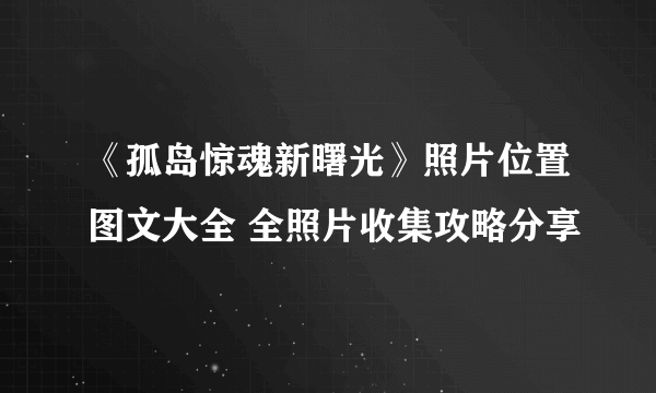 《孤岛惊魂新曙光》照片位置图文大全 全照片收集攻略分享