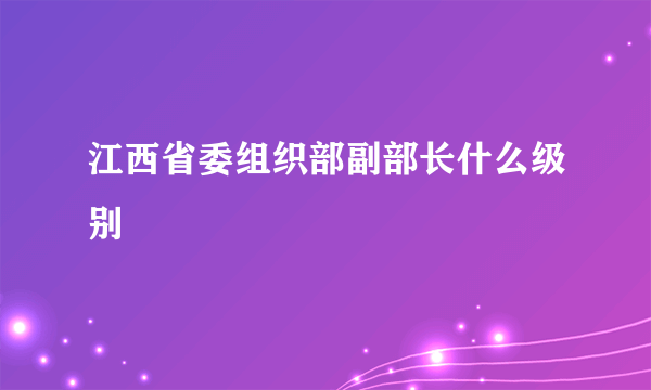 江西省委组织部副部长什么级别