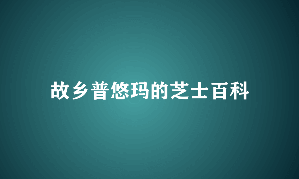 故乡普悠玛的芝士百科