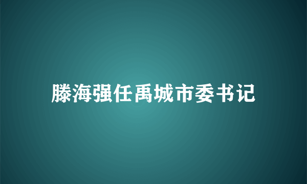 滕海强任禹城市委书记