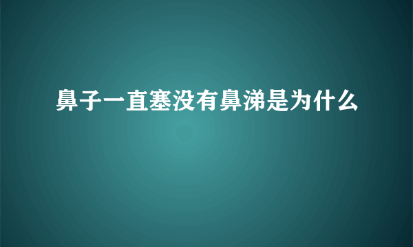 鼻子一直塞没有鼻涕是为什么