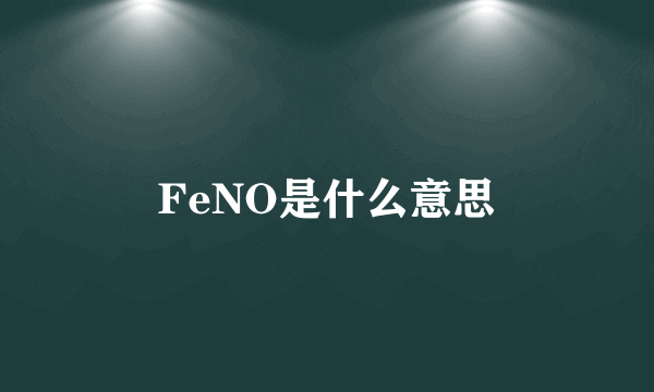 FeNO是什么意思