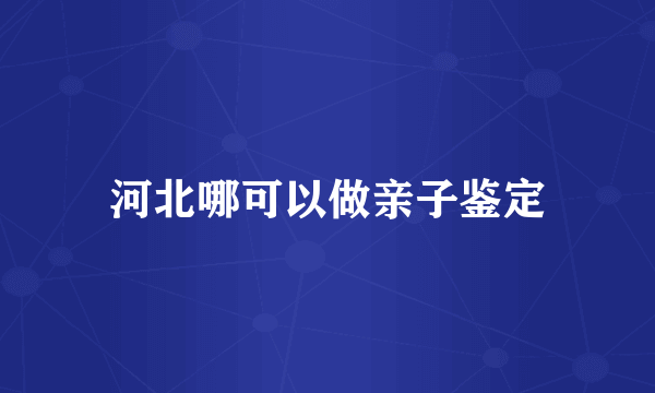 河北哪可以做亲子鉴定