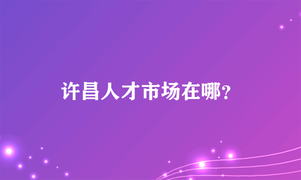 许昌人才市场在哪？