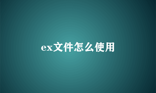 ex文件怎么使用