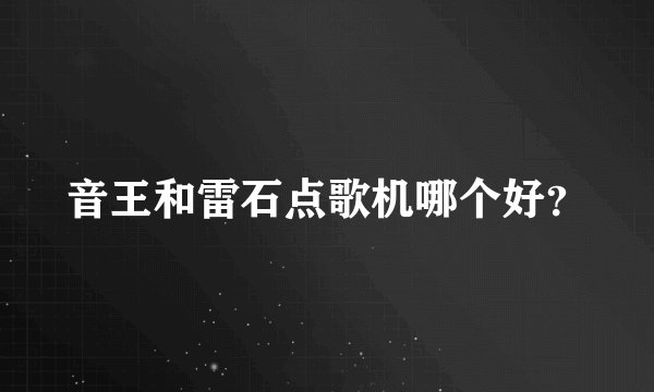 音王和雷石点歌机哪个好？