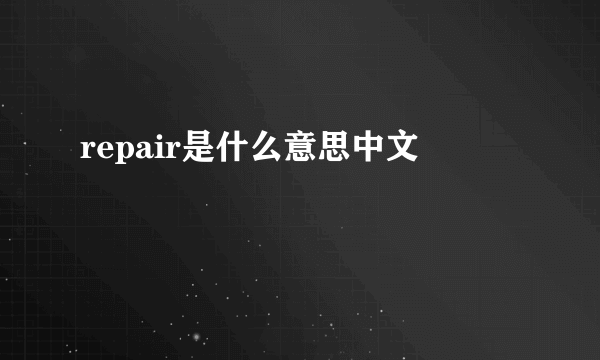 repair是什么意思中文