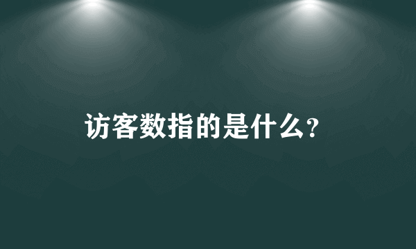 访客数指的是什么？