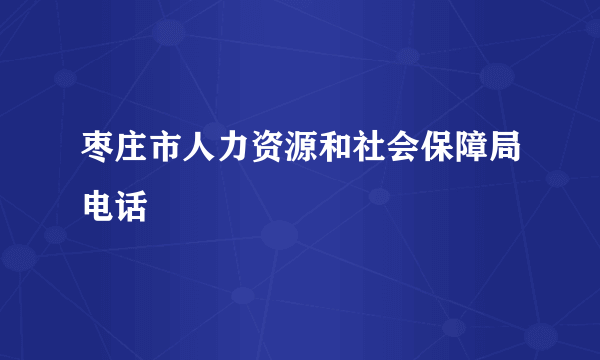 枣庄市人力资源和社会保障局电话