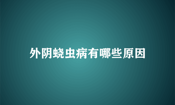 外阴蛲虫病有哪些原因