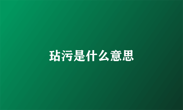 玷污是什么意思