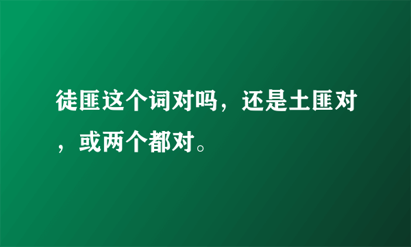 徒匪这个词对吗，还是土匪对，或两个都对。