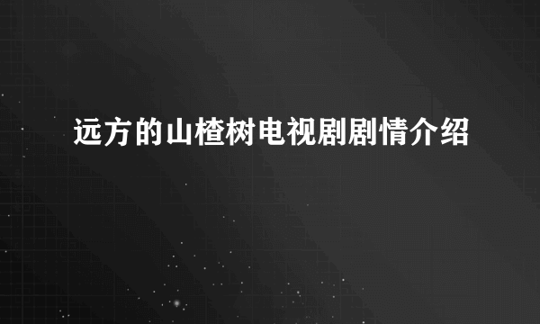 远方的山楂树电视剧剧情介绍