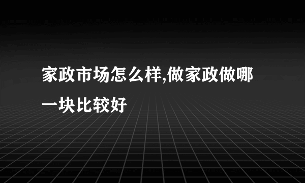 家政市场怎么样,做家政做哪一块比较好