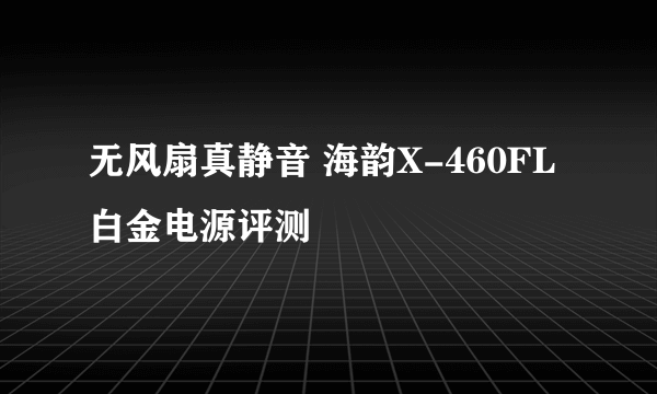 无风扇真静音 海韵X-460FL白金电源评测