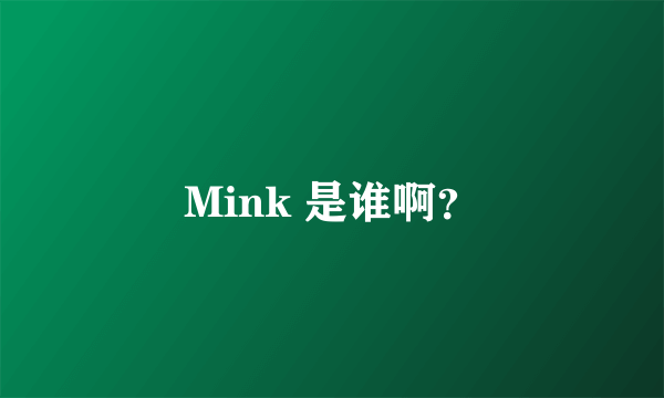 Mink 是谁啊？