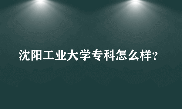 沈阳工业大学专科怎么样？